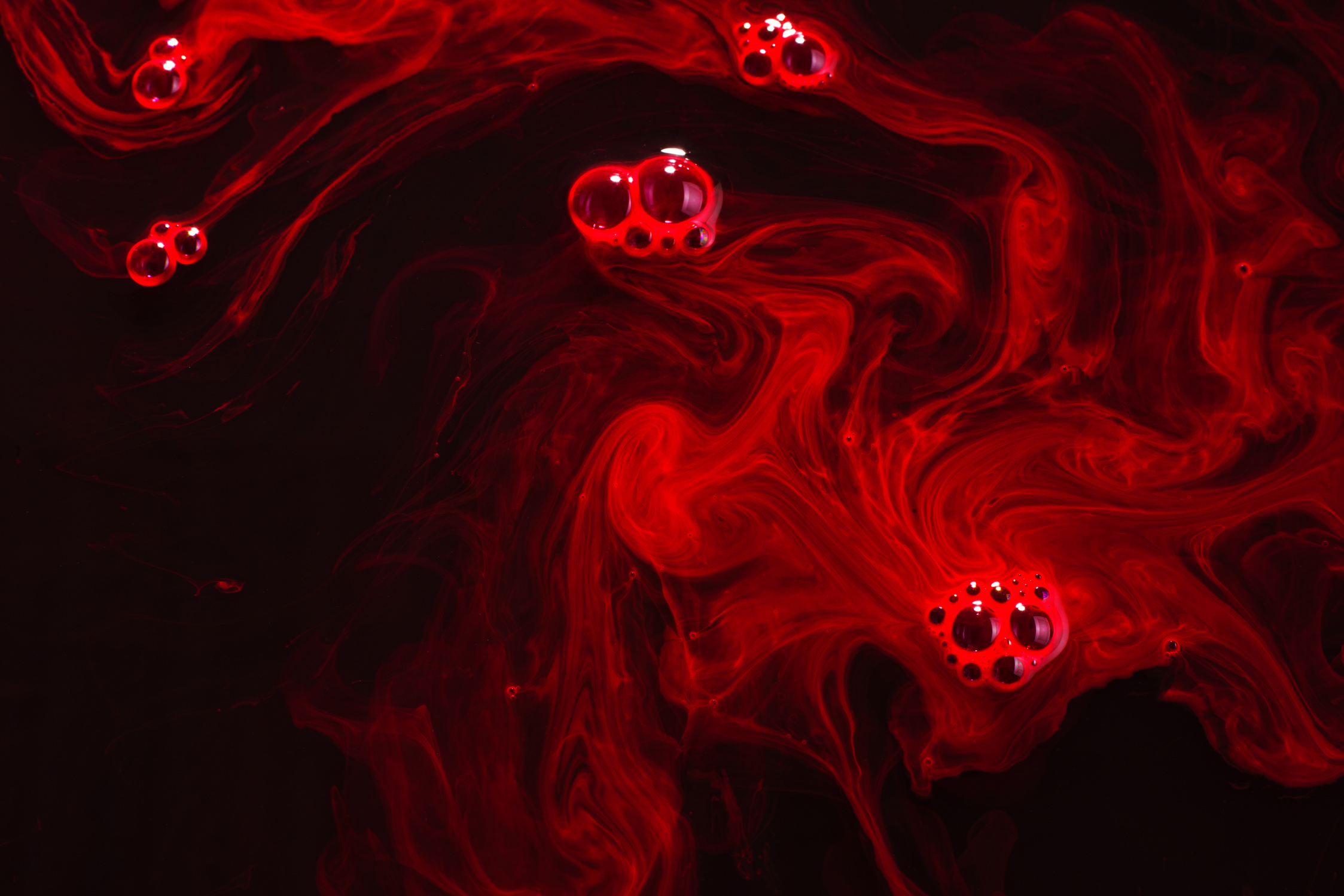 Red Liquid With Bubbles